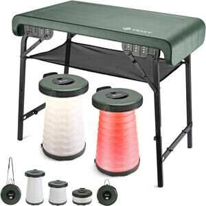 Camping Table & Collapsible Stools Set